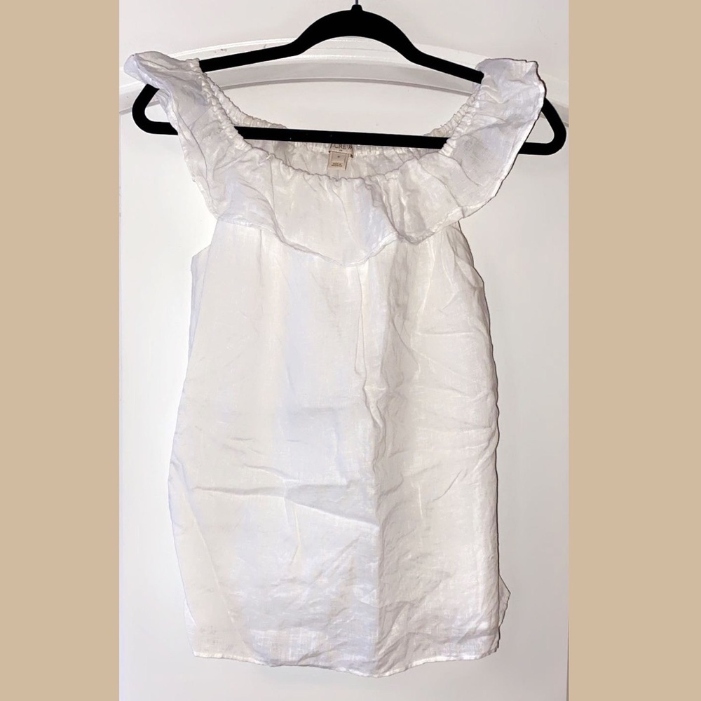 JCrew Linen Off the Shoulder Blouse